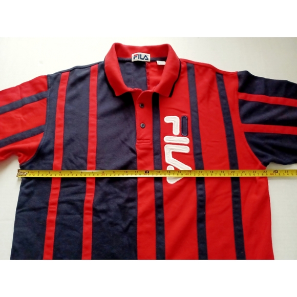 Fila Classic Stripe Colorblock Logo Mesh Polo Top - Picture 9 of 16